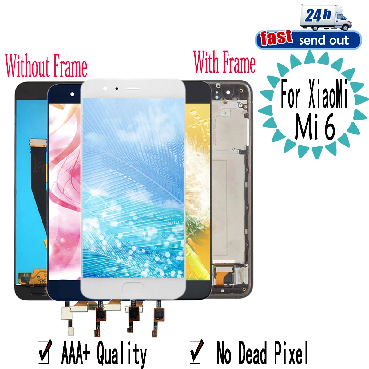 

5.15" Mi6 LCD For XIAOMI Mi 6 LCD Display Touch Screen Tested Digitizer Assembly With Frame M6