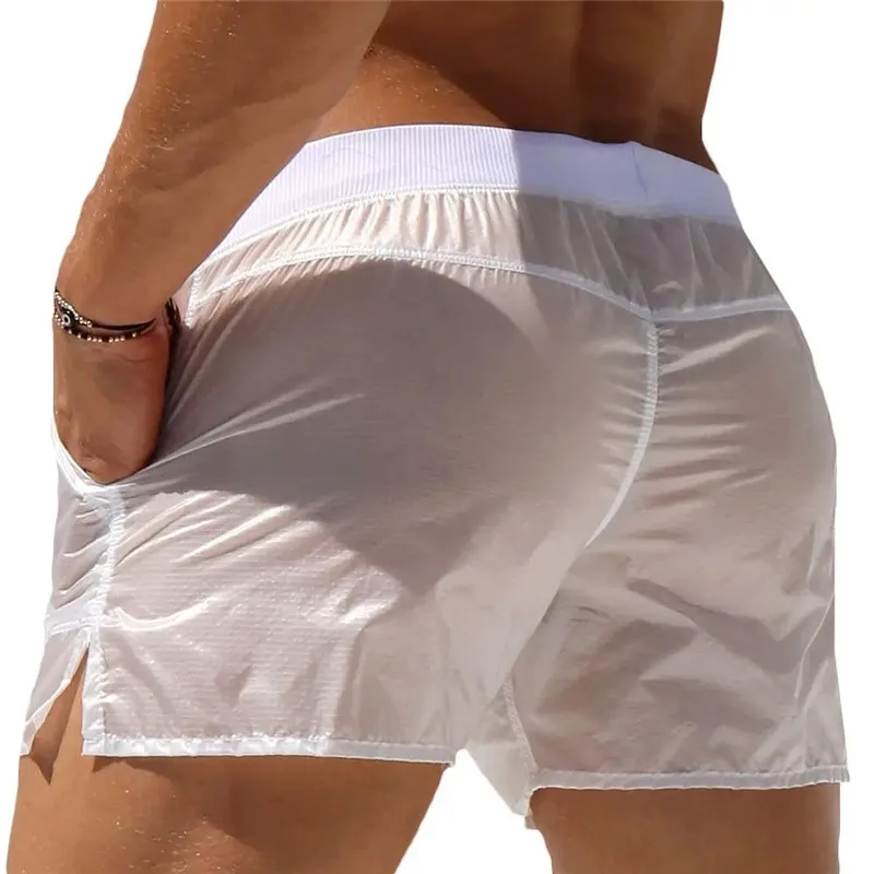 Estate nuovi uomini costumi da bagno costume da bagno caldo costume da bagno Sexy sunga slip da bagno uomo pantaloncini da spiaggia mayo trasparente