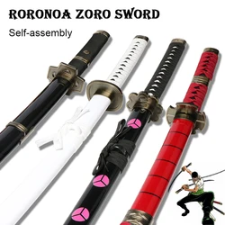 104cm auto-assemblaggio certificato CE giocattolo giovanile fatto a mano spade Ninja in legno Katana Anime Cosplay arma Prop Roronoa Zoro spada