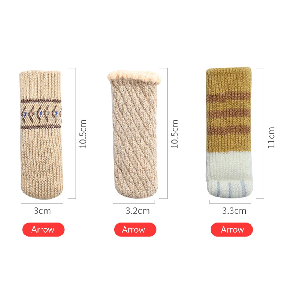 4-piece Table And Chair Foot Cover Cat Claw Knitted Socks Mute Wear-resistant Anti-skid Pad Door Handle Protective Sleeve
