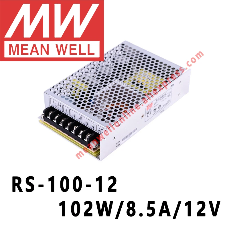 RS-100-12 Mean Well 102W/8.5A/12V DC Single Output Switching Power Supply meanwell online store