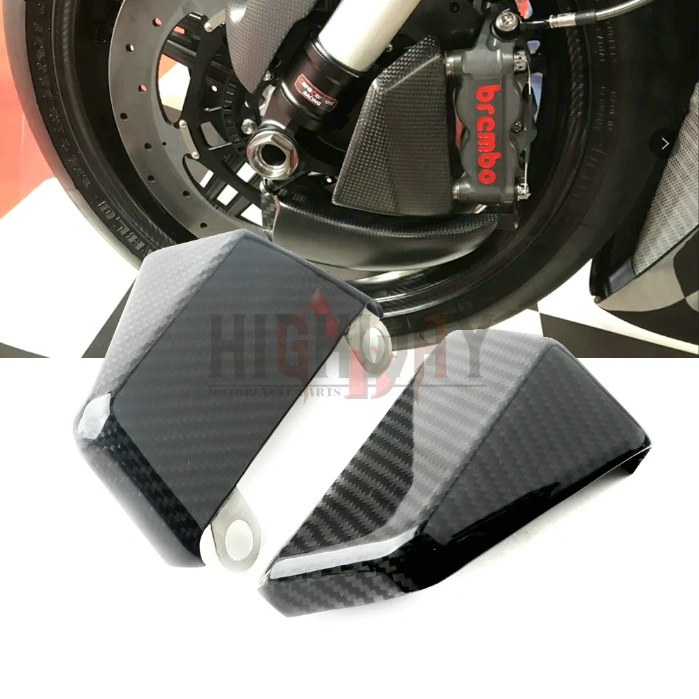 Universal 100mm Carbon Fiber Motorcycle Cooling Air Ducts Brake Caliper Channel For Ducati Milona One Shot / R 2008-2010