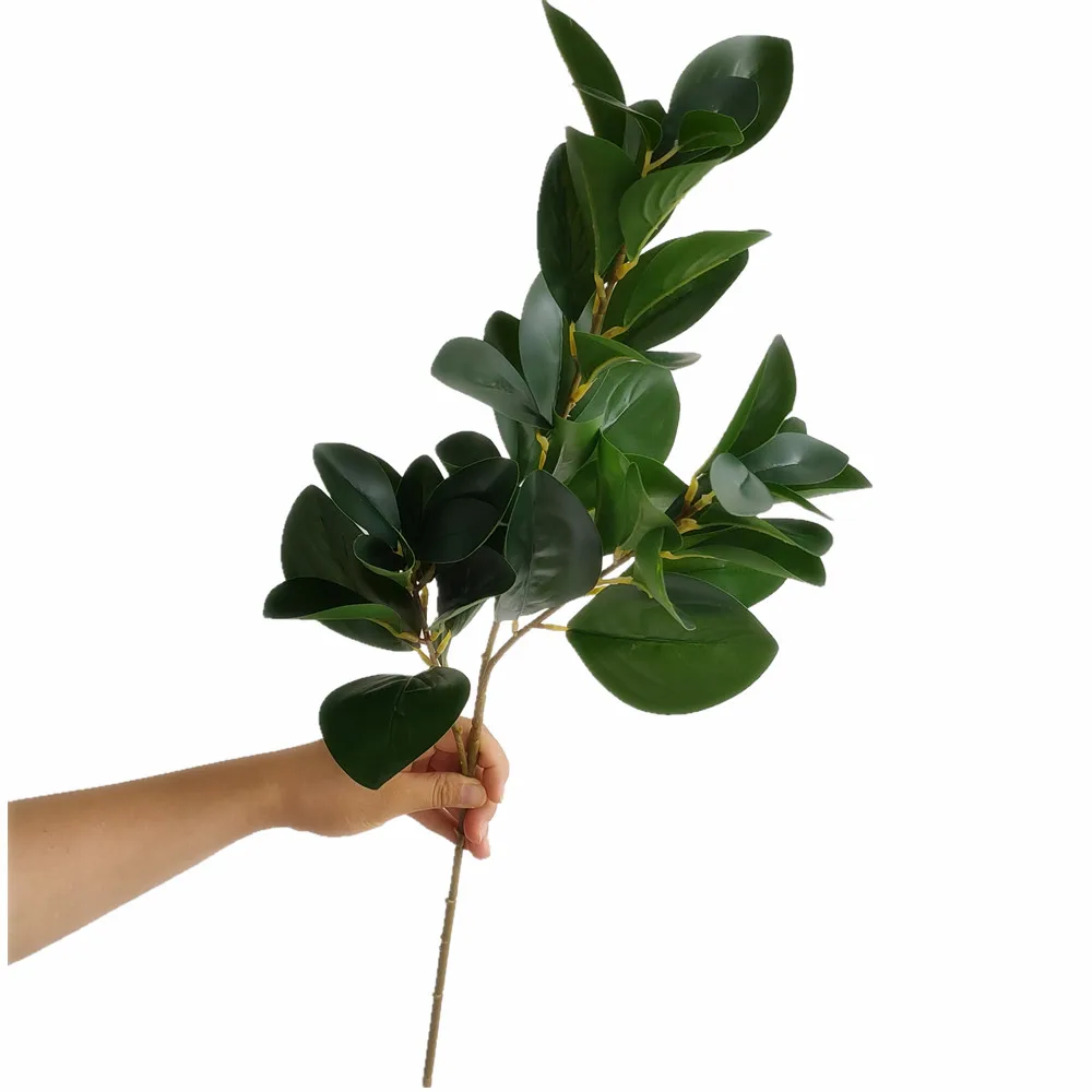 

10pcs Artificial Greenery Plant Fake Peperomia Tetraphylla Tree Branch Long Stem Subtropical Green Plants