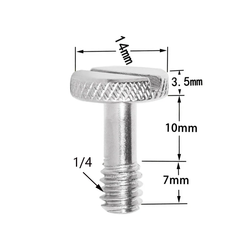 Extended stainless steel 1/4 inch 3/8 inch screw C ring Quick Release Plate Universal Screw SLR Digital tripod Accessories