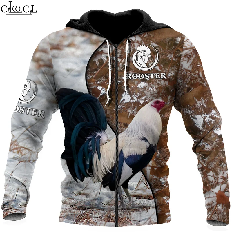 CLOOCL Newest Popular Animal Rooster Men Women 3D Print Fashion Harajuku Zipper Hoodie Casual Hoody Tops Drop Shipping