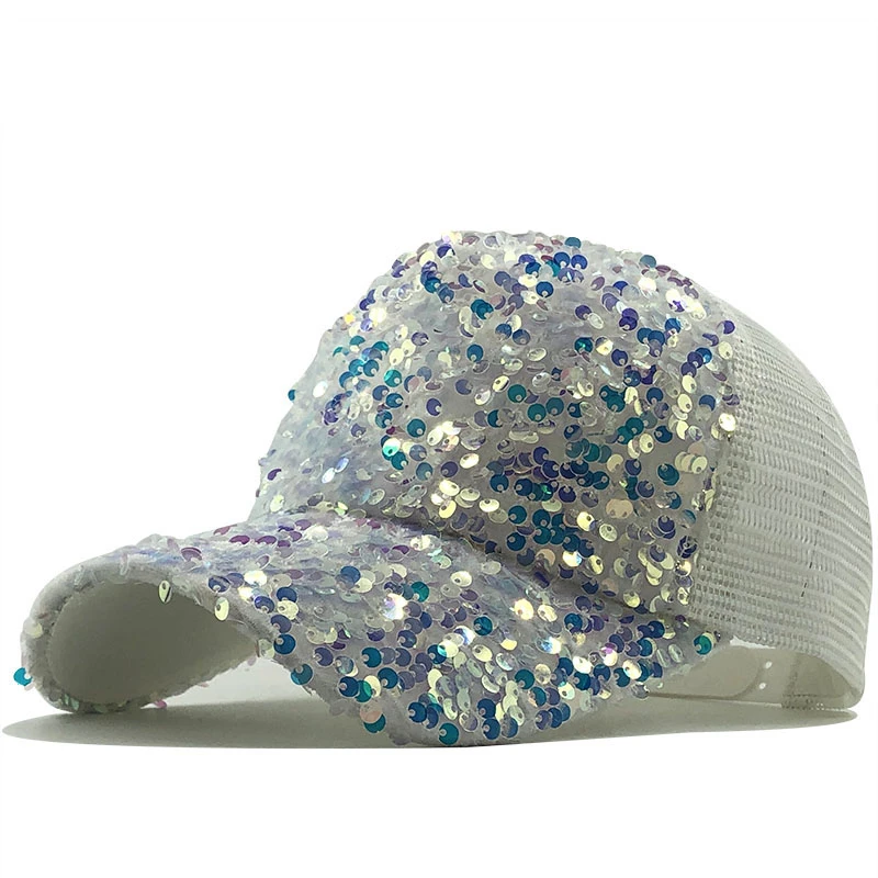 2020 NEW pearl Sequins Baseball Cap For Women Summer Cotton Hat Girls Snapback Hip hop hat Gorras Casquette Bones Girl Party hat