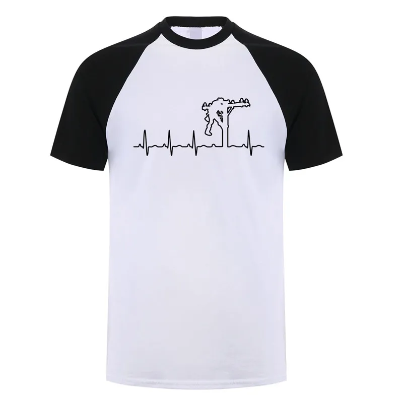 New Heartbeat of Lineman T Shirt Men Short Sleeve Cotton Electrician T-shirts Mans Tops Tee JL-062