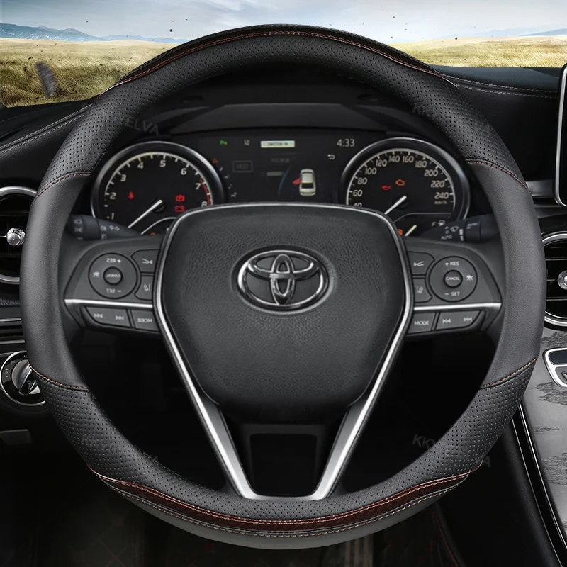 Car Steering-wheels Cover 37 38cm for Toyota 86 HiAce Innova Noah Prius Land Cruiser Prado Sienna Sienta Rush Sequoia corolla