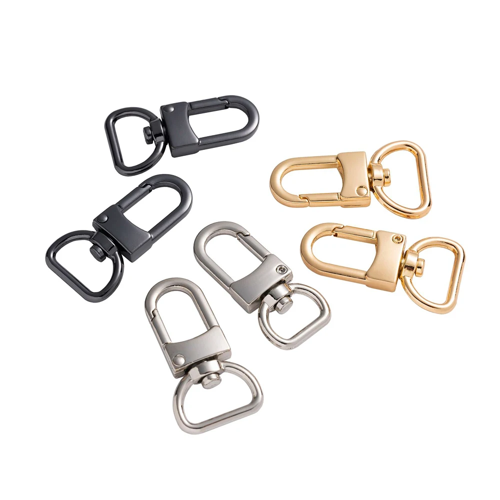 

50Pcs 12mm/15mm/20mm Metal Zinc Alloy Swivel Hook D Tail Snap Hook Lobster Trriger Clasp Clip Buckles Webbing Bag Accessories