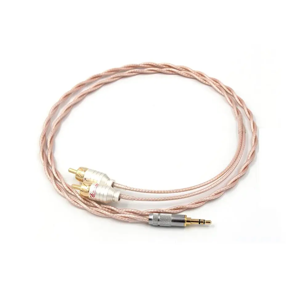 Colleimage  Hifi 3.5mm Jack Aux to  2 RCA Male Audio Cable For Cayin N5 Iriver AK240 AK380 AK120II Amp Onkyo DP-X1