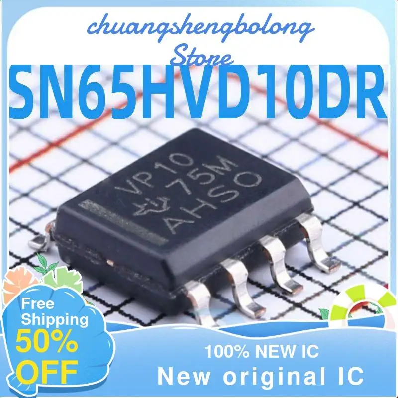 5PCS SN65HVD10DR VP10 SOP-8 RS-485/RS-422  New original IC