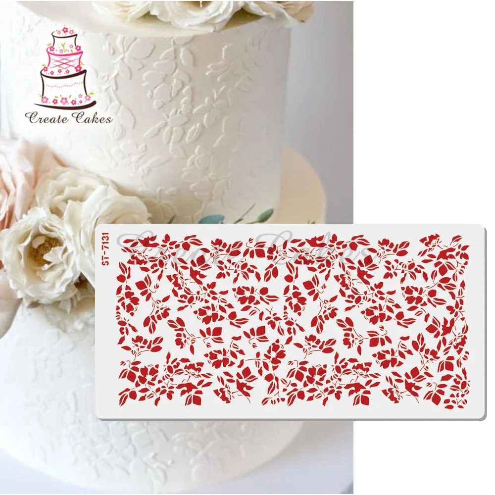Plant Leaves Cake Stencil Wedding Cake Lace Side Plastic Stencil Cake Side Lace Stencil DIY Drawing Shape Cake Decorating Tool