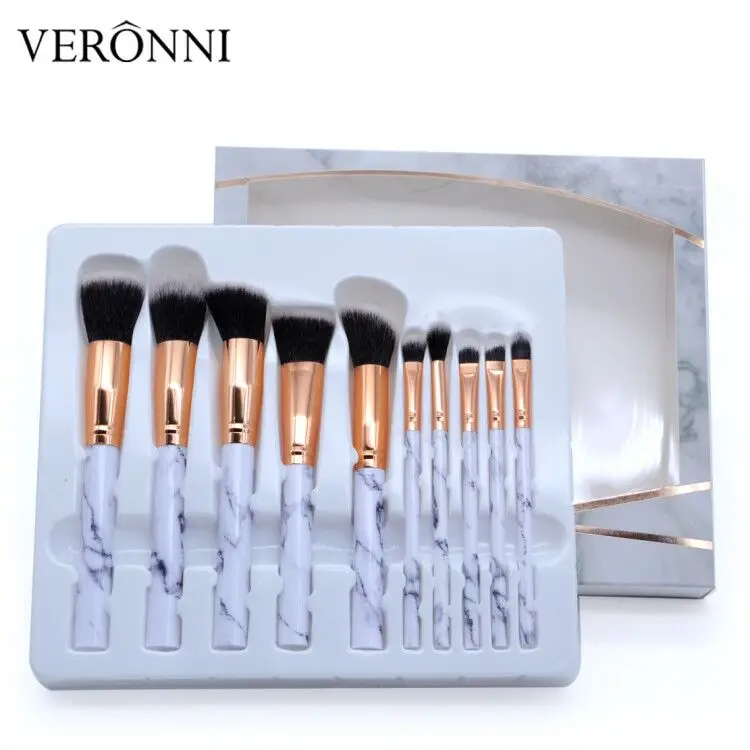 кисти для 10PCS Makeup Brushes Set Eye Shadow Foundation Blush Bronzer Blending Concealer Make Up Brush Cosmetic Beauty Tool Kit