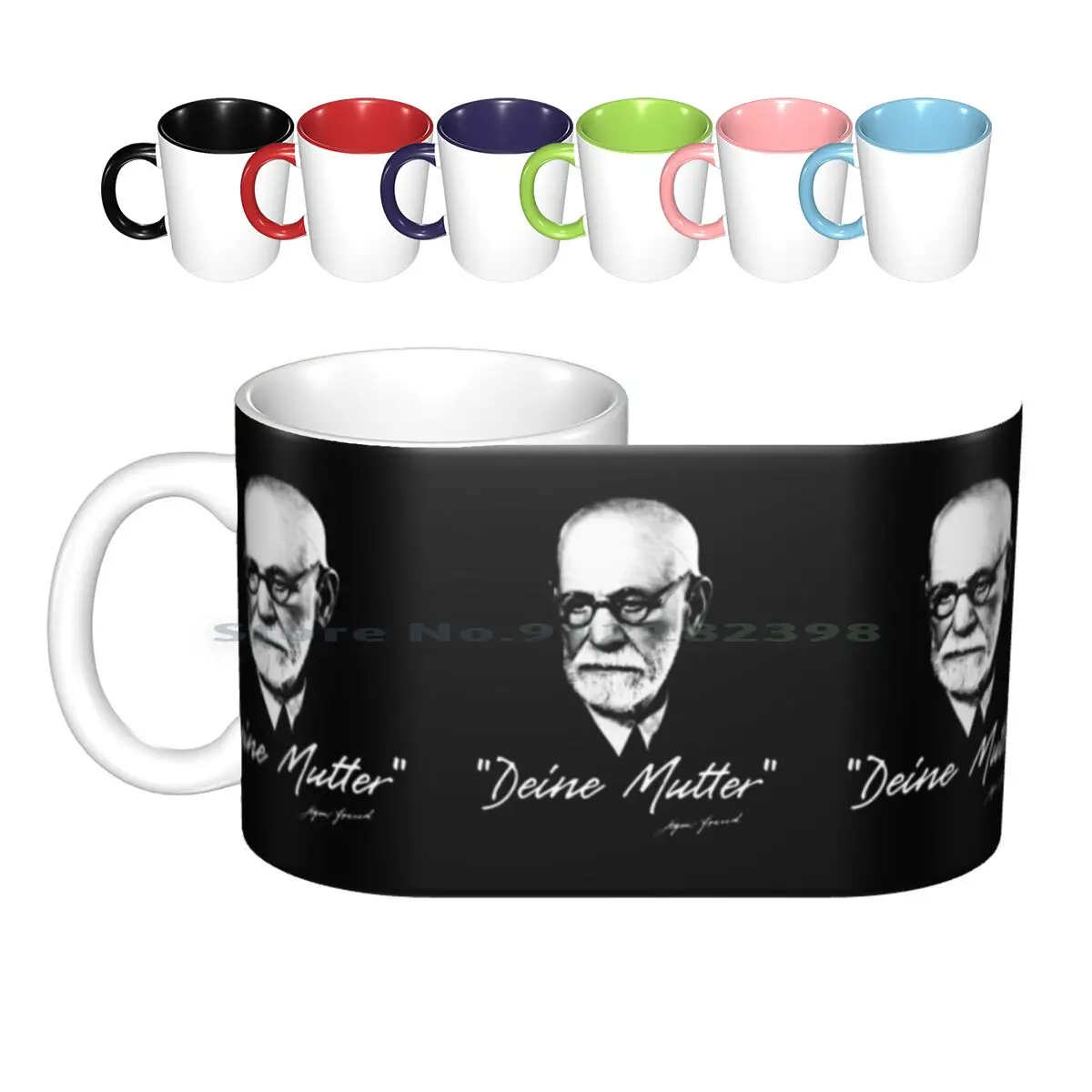 Sigmund Freud - Your Mom - German Ceramic Mugs Coffee Cups Milk Tea Mug Your Mom Therapy Therapist Sigmund Pun Psychotherapy