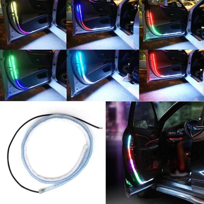 Car Door Welcome Light Strips Car Styling Auto Strobe Flashing Ambient Atmosphere Lights Safety 12V LED Opening Warning Lamp New