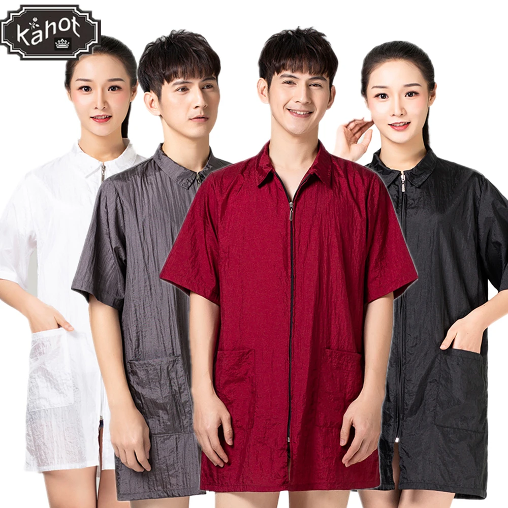 Hair Salon Fashion Work Clothes Hairdressing Pet Grooming  Short Sleeve Work Clothes Barber Shop Assistant Hair Stylist Apron