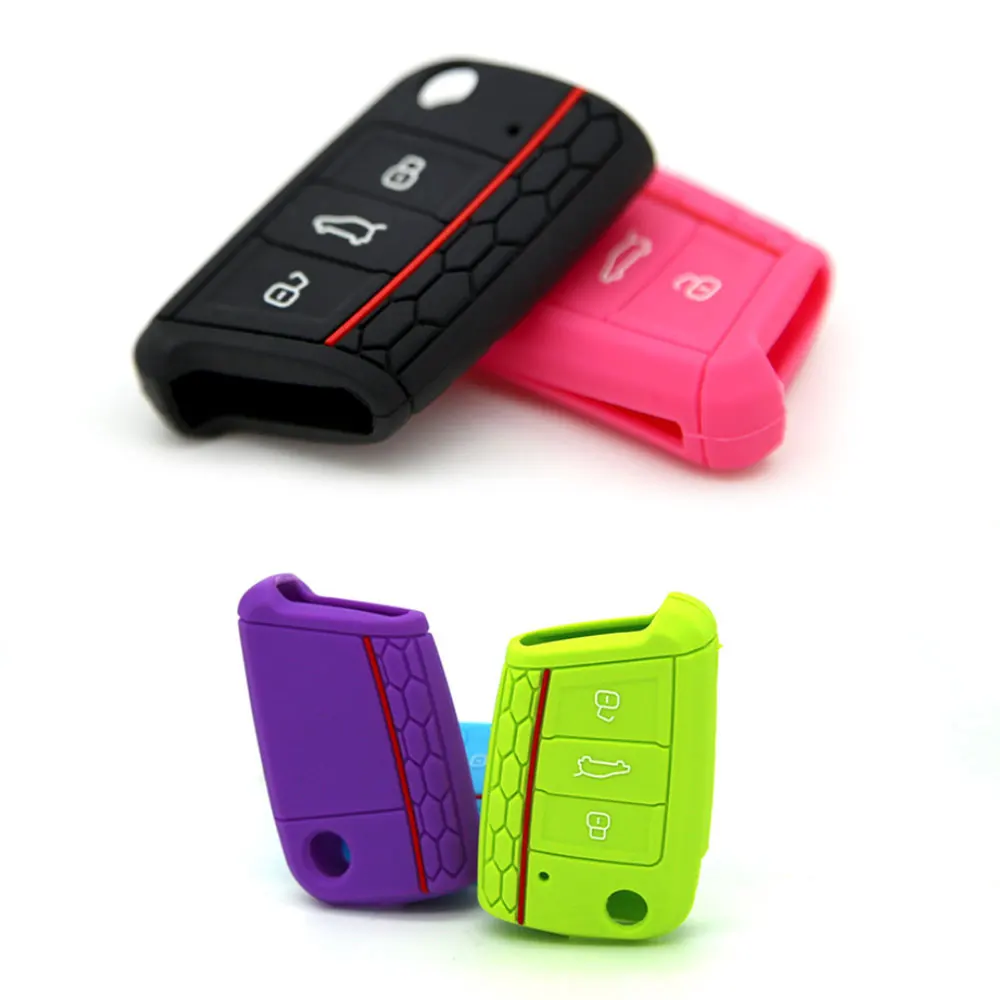 1pcs Hot Silicone Car Key Cover Case Shell Fob for Volkswagen VW Golf 7 mk7 Silica Gel Car Key Housing Decoration