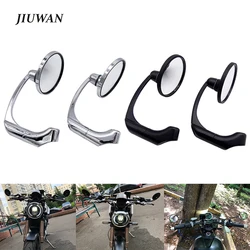 1 Paar 10Mm Motorcycle Chrome Ronde Bar End Scooter Accessoires Achteruitkijkspiegel Side Spiegel Verstelbare Voor Cafe Racer