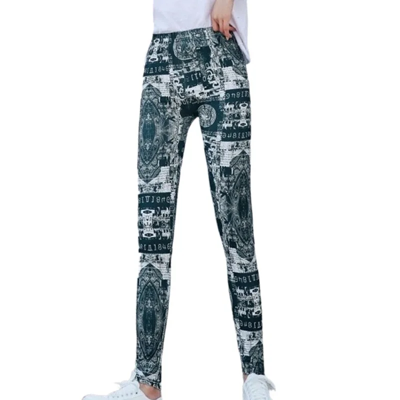 Tập Thể Dục Đẩy Lên Thun Báo Phụ Nữ In Hình Quần Legging Đẹp Mùa Hè Quần Leggin Phố Câu Lạc Bộ Xám Đen Gợi Cảm Jeggings Trang Sức Giọt