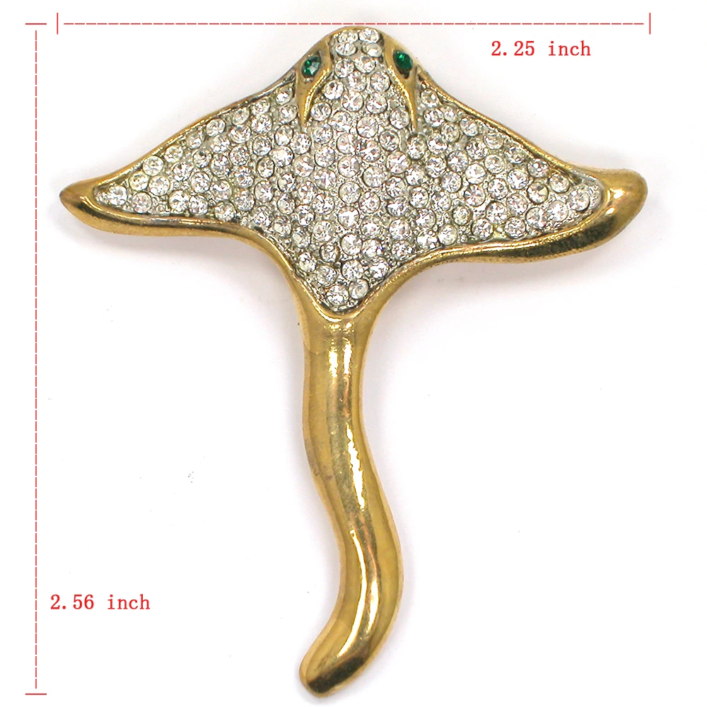 60pcs/lot Mixed Color (Can Notes Color) Wholesale Rhinestone Manta Ray (Devil fish)  Brooches Fashion Jewelry C102605