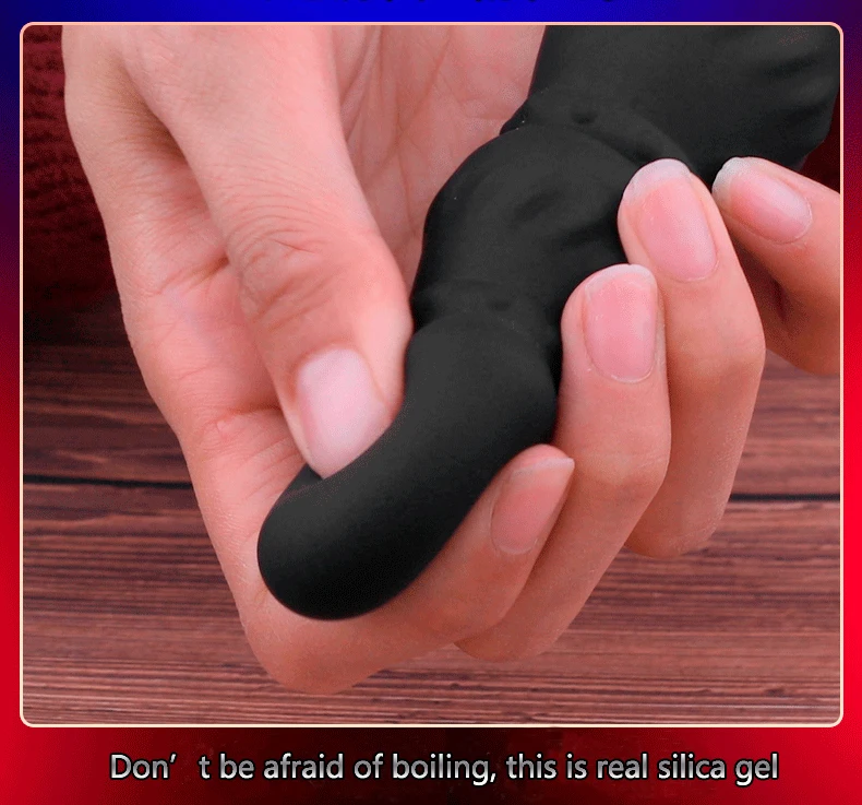 Moonuo Silica Gel Long And Short Anal Plug Pull Ring Vibrator Wireless USB Charge Waterproof Black Male Masturbator Sex Toys