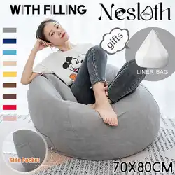 Zmywalny pościel krzesło worek fasoli z nadzieniem nadziewane pufa podnóżek Beanbag Sofa EPS materiał łóżko Puff Relax meble wypoczynkowe