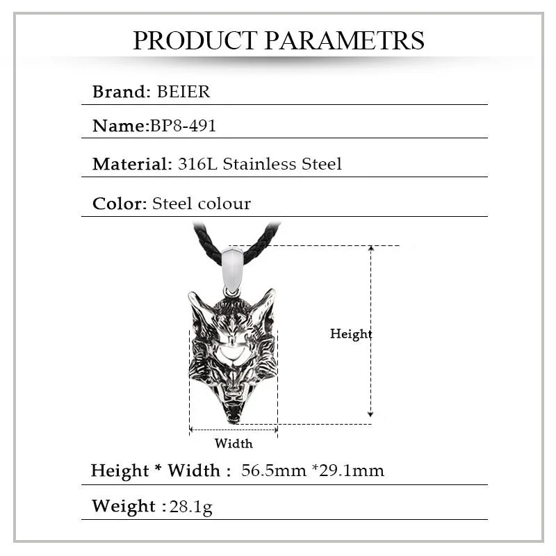 Beier 2022 nowa aktualizacja wzory wilk głowa tygrysa Viking Vintage mężczyźni zwierząt ze stali nierdzewnej stalowy wisiorek naszyjnik biżuteria