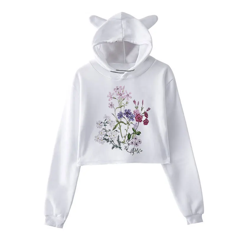 Winter 2020 Kpop Hoodie Women Flowers Hoodies Fashion Aesthetic Clothes Graphic Blusas 90s Girl Harajuku Women Tops Sweatshirt