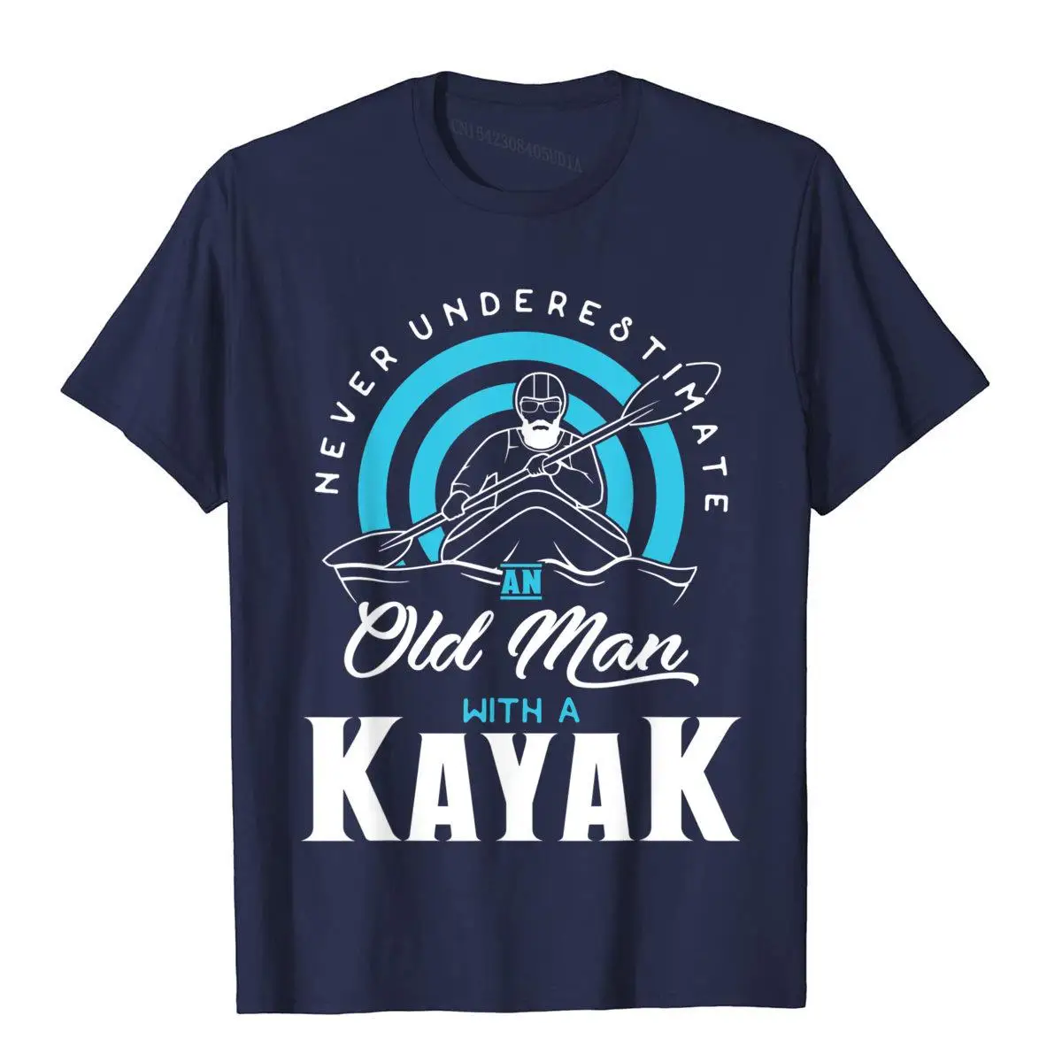 Mens Never Underestimate An Old Man With A Kayak T-Shirt Cotton Adult Top T-Shirts Fashionable Tops & Tees Slim Fit Preppy Style