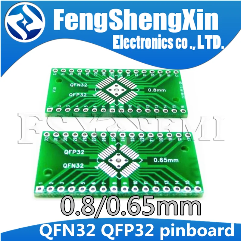 5PCS  pinboard QFN32 QFP32 Converter DIP Adapter PCB 0.8/0.65mm Pitch Universal Board Transfer Board