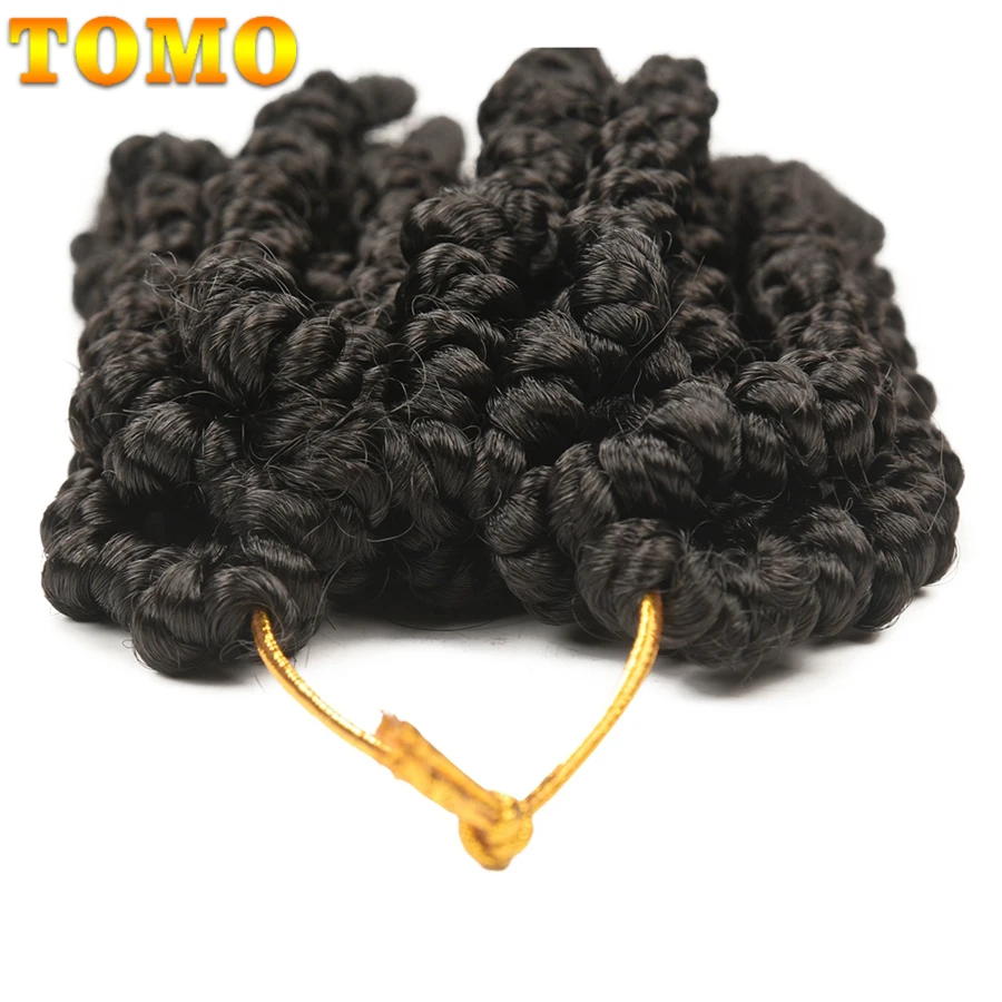 TOMO Pre-Twisted Passion Twist Crochet ผม8นิ้ว Ombre สังเคราะห์ Bomb Twist Braids สั้น Wavy Curly ฤดูใบไม้ผลิ Twist ผมโครเชต์