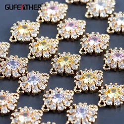 GUFEATHER M1012,jewelry accessories,pass REACH,nickel free,18k gold plated,copper,zircons,jewelry making,diy earrings,10pcs/lot