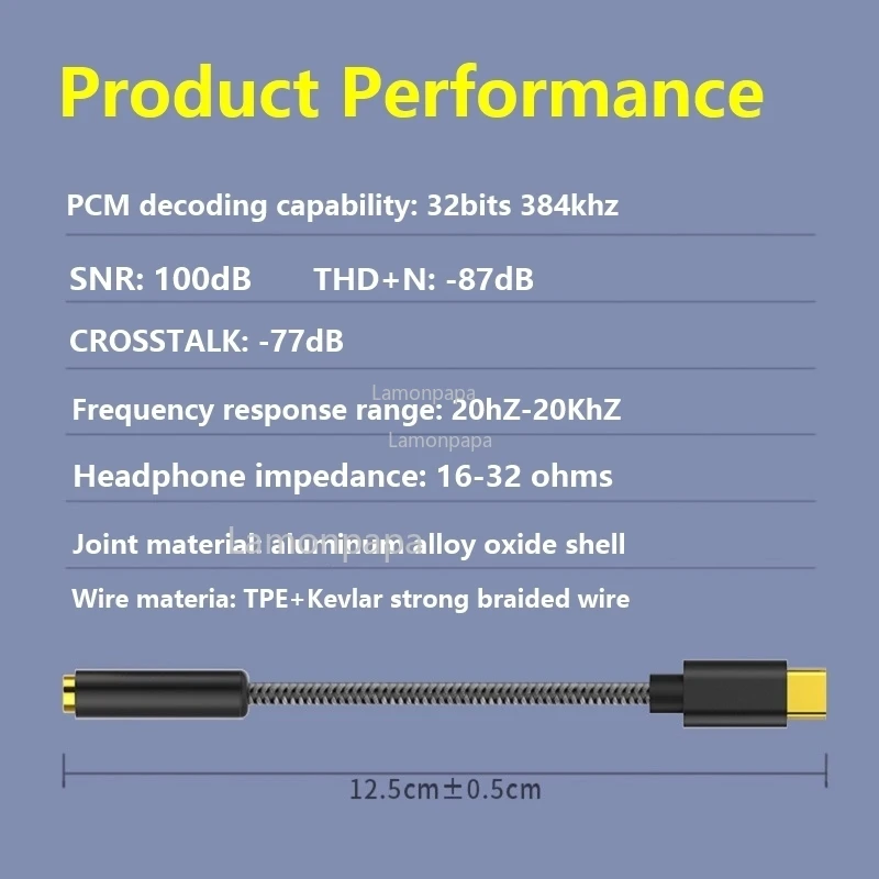 TYPE-C 3.5มม.HIFI DAC เครื่องขยายเสียงหูฟัง BES3002 Digital Decoder หูฟังแจ็คอะแดปเตอร์เสียง32bit 384KHz AUX Converter