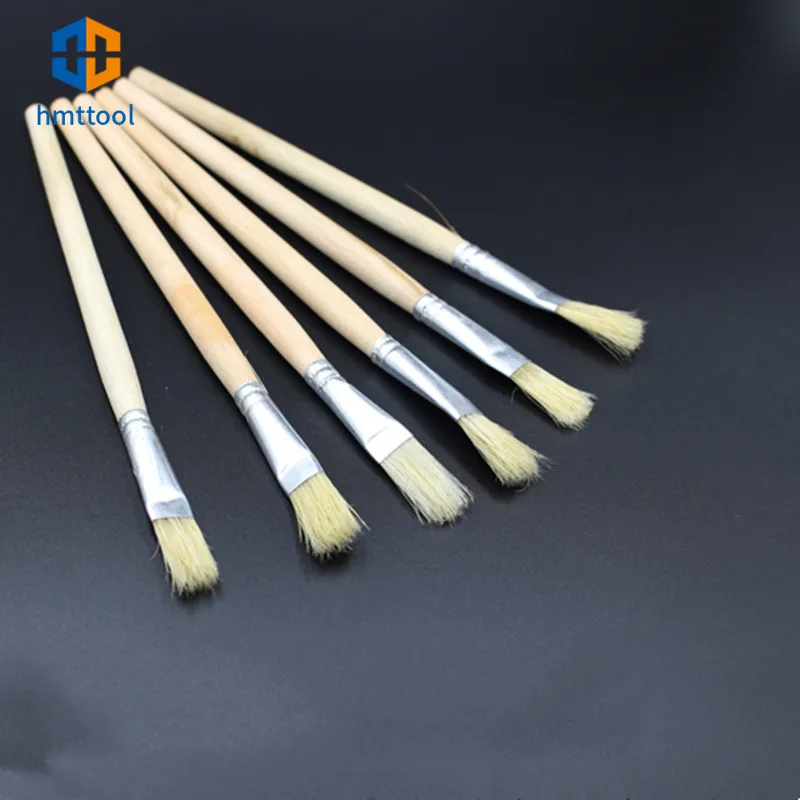 5x Pig Hair Round Brush Paste Soldering Flux onto Circuit Board BGA Ceaning Brush for Cleaning Electronics BGA Phone Components