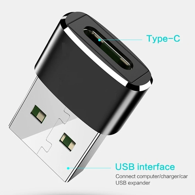 USB Type A Male To USB Type C Female Connector Converter Adapter Charging WXTB