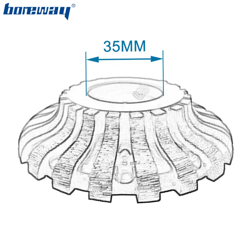 Boreway CNC Segment Diamond Router Cutting Bit F30X35mm Portable Grinding Wheels For Profiling Stone Marble Granite Coutertops