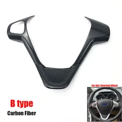 1pcs Car Refit Accessories for Ford New Fiesta MK7 2009-2017 Ecosport 2012-2017 Car Steering Wheel Covers Trim Sticker