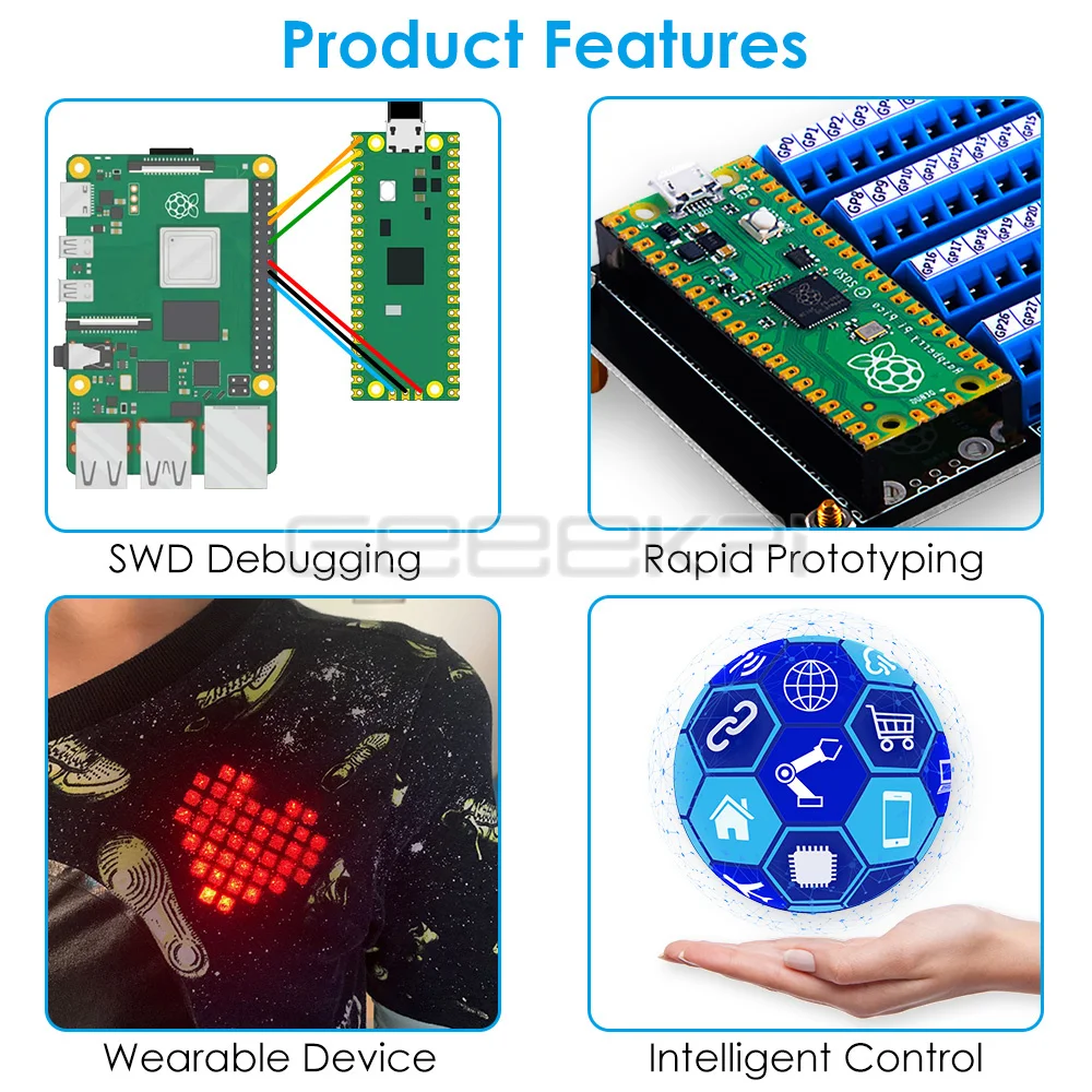 Raspberry Pi Pico /Pico W GPIO Screw Terminal Hat Pico Expansion Board 40pin for Programming Connection