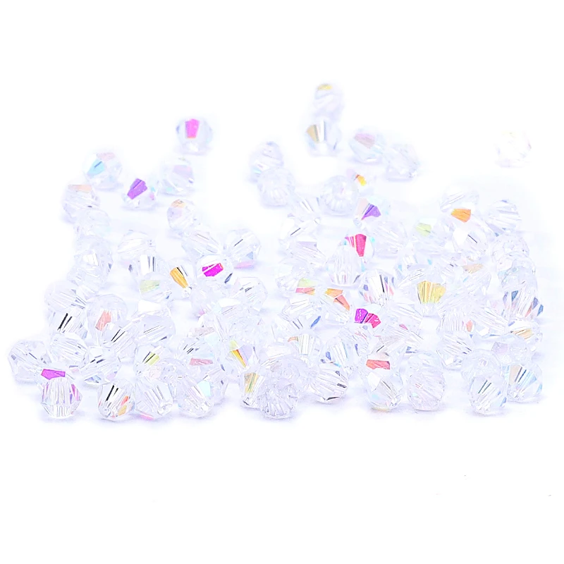 Transparent AB 100pc 4mm Austria Crystal Bicone Beads 5301 Charm Glass Bead for Jewelry Making S-27