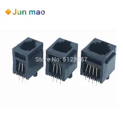 10pcs RJ11 Socket 52-6P6C 4P4C 8P8C Seat RJ12 Phone Jack Female Crystal Head Socke 180 degrees Vertical 6P6C Telephone Connector