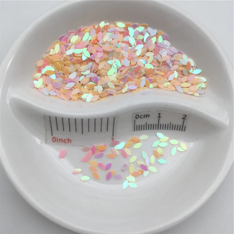 New! 20g 5mm Oval Horse Eyes Shape PVC loose Sequins Paillettes for Nail Art manicure/sewing/wedding decoration confetti