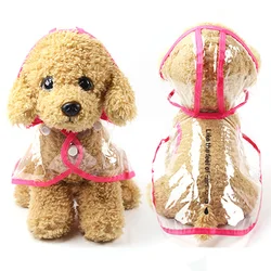 Small And Medium Dog Hooded Raincoat Transparent Waterproof PVC Jacket For Pet Dogs Puppy Raincoat  6 Colors