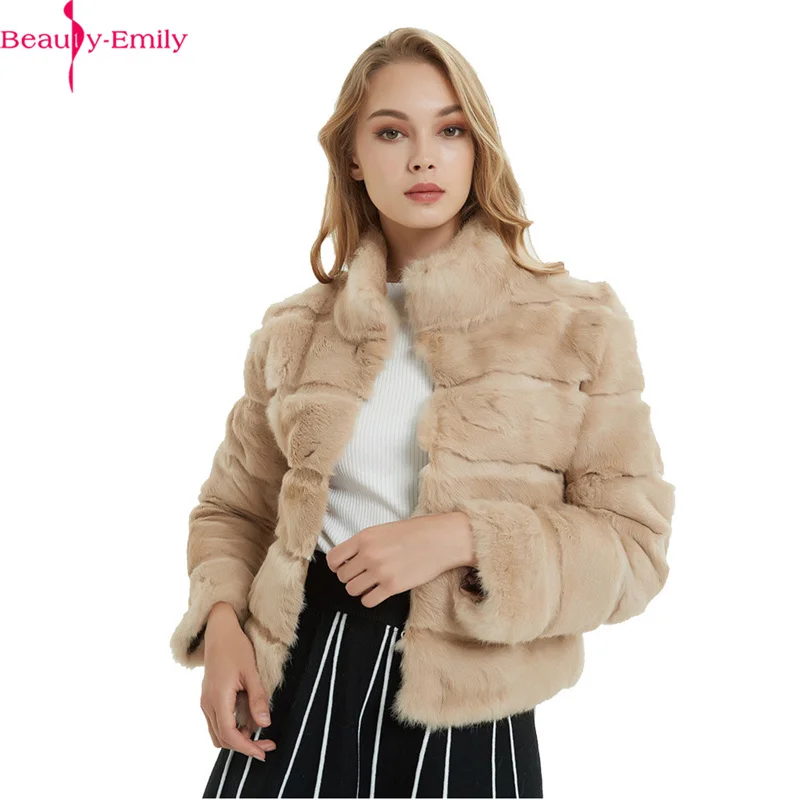 Beauty Emily Fashion Khaki Long Sleeve High Neck Wedding Jacket 2021 New Arrival Evening Dress Fur Leather Winter Bridal Jacket