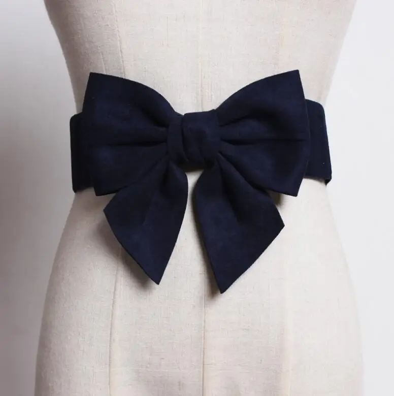 Women's runway fashion elastic big bow Cummerbunds female Dress Corsets Waistband Belts decoration wide belt R847