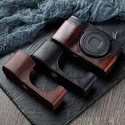 Ricoh GR II Case Genuine Leather Camera Bag Half Boay For Ricoh GR II GRII GRIII GRIIIX GR2 GR3 GR3X Open Battery model