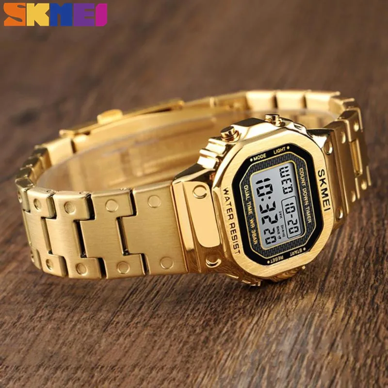 

SKMEI Couple Digital Watch Women Men Stopwatch Luminous Waterproof Watches Alarm Complete Calendar Wristwatch Reloj Mujer 1433