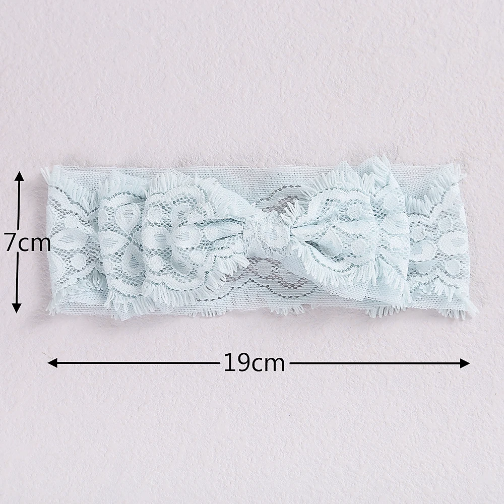 Lace Bow Headband para Baby Girl, Soft Elastic Bowknot Headbands, Turbante Recém-nascido, Acessórios para cabelos de festa, 1Pc