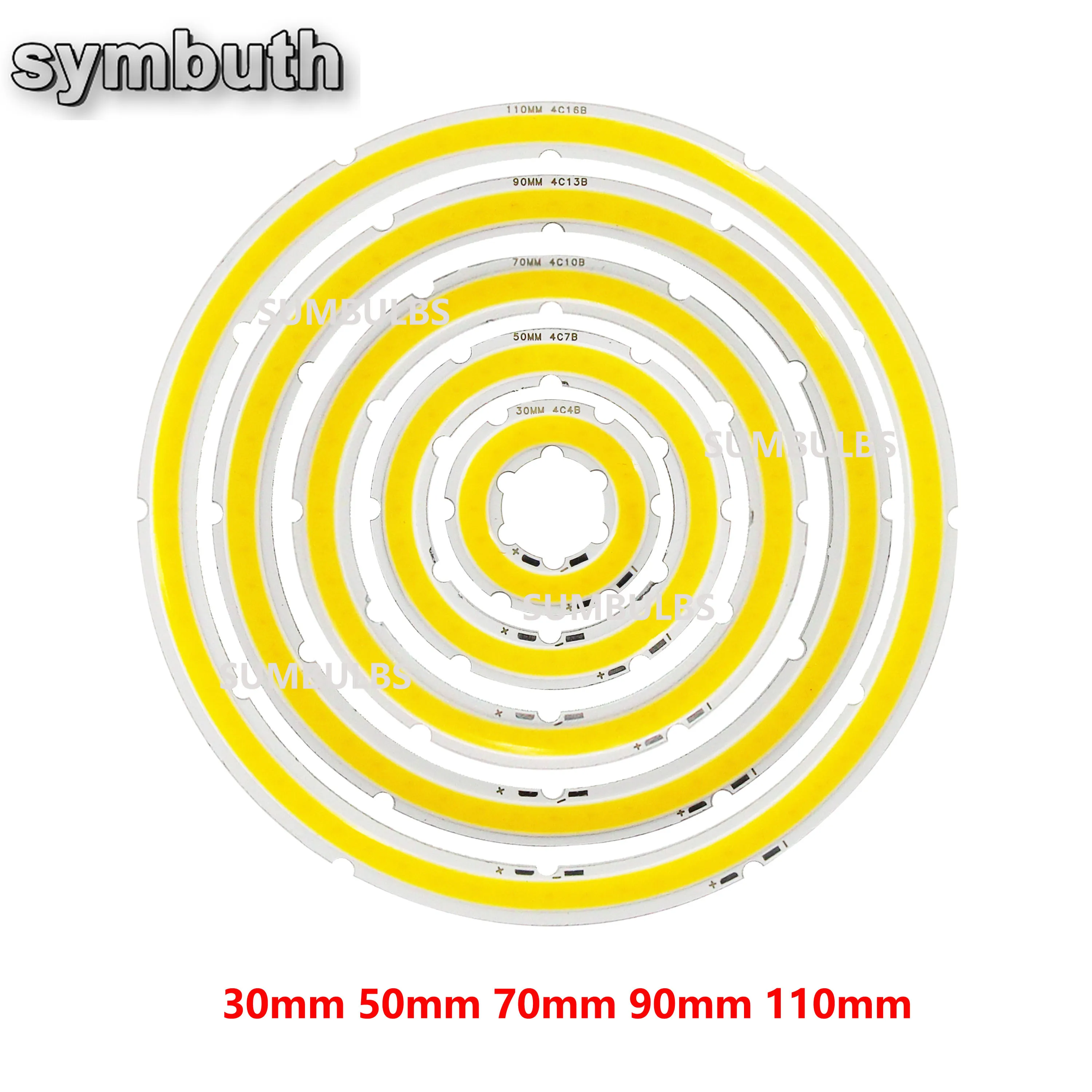 

2W-12W Angel Eyes LED COB Light Source Annual Shape 12V DC 20mm-120mm COB Ring LED Cold Warm White Light Source for DIY Bulb