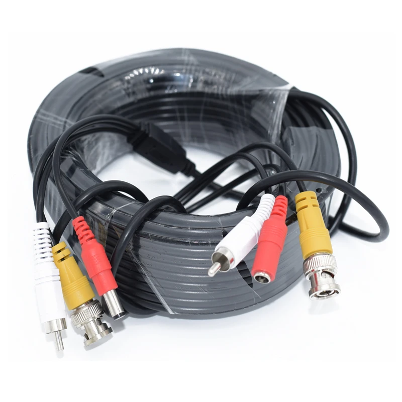 BNC+RCA+DC connector 3 in 1 AHD CCTV Camera Cable 5M 10M 15M 20M 30M Analog Surveillance Camera System Signal Output Cables