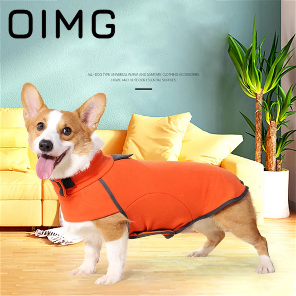 

OIMG Winter Warm Small Large Dogs Hoodies Turtleneck Pet Cat Clothing Dachshund Chihuahua Solid Dog Clothes Cute Puppy Costume